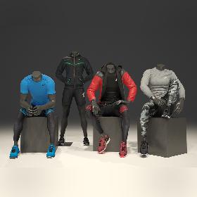 3D Male mannequin Nike pack 2 3D model